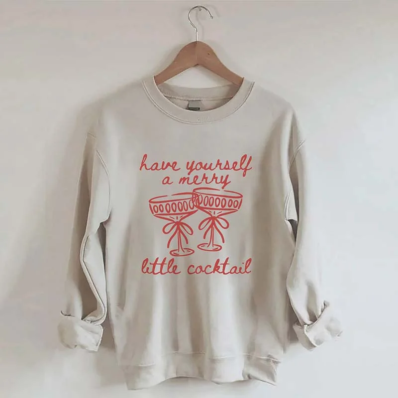 short sweatshirts dance layer -Christmas Cocktail Sweatshirt