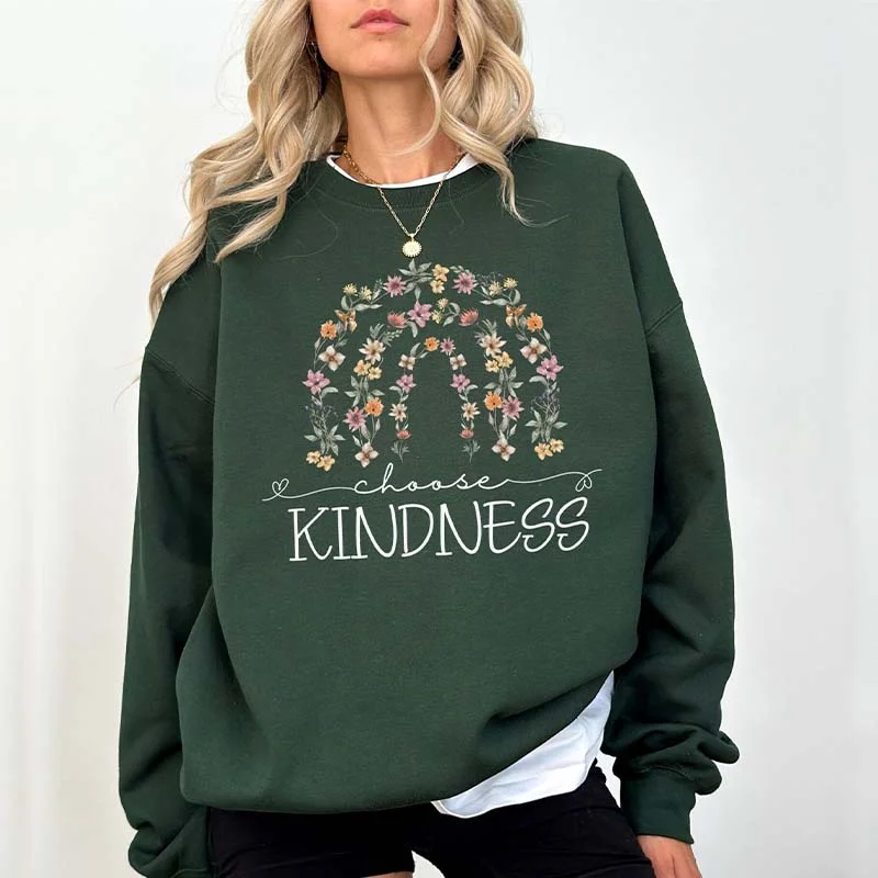 long sweatshirts cozy retreat -Choose Kindness Good Vibes Sweatshirt