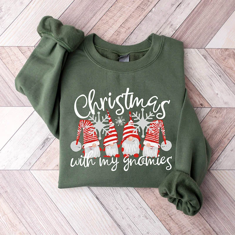 sweatshirts men desert grid -Christmas With My Gnomies Sweatshirt