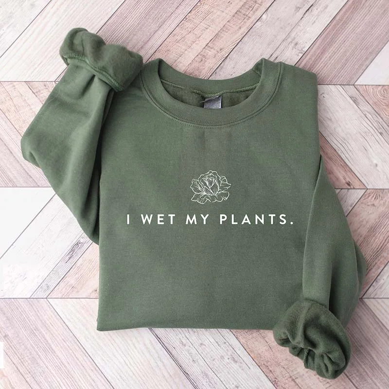 sweatshirts men nomad grid -I Wet My Plants Sweatshirt