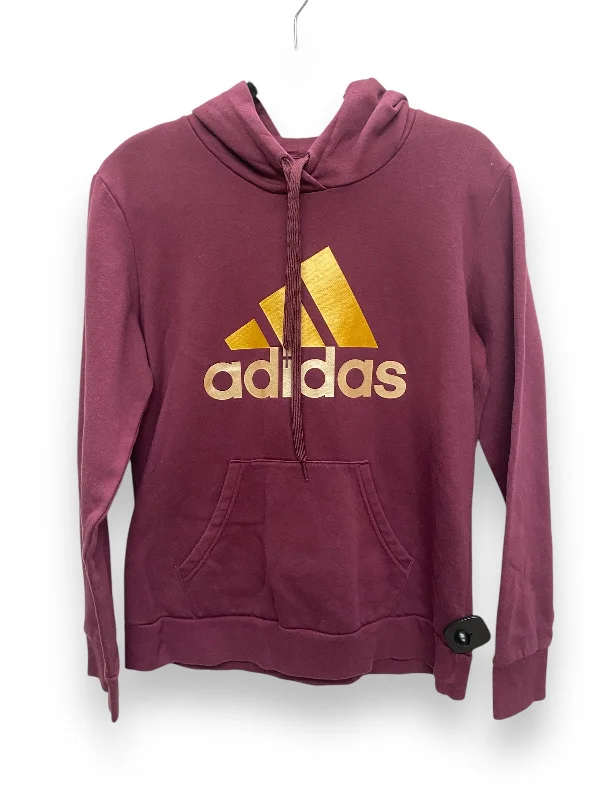 sweatshirts with shell hem -Sweatshirt Hoodie By Adidas In Purple, Size: L