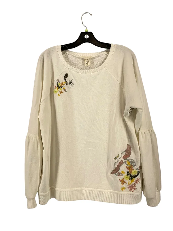 sweatshirts with glitter trim -Sweatshirt Crewneck By West Bound In White, Size: L