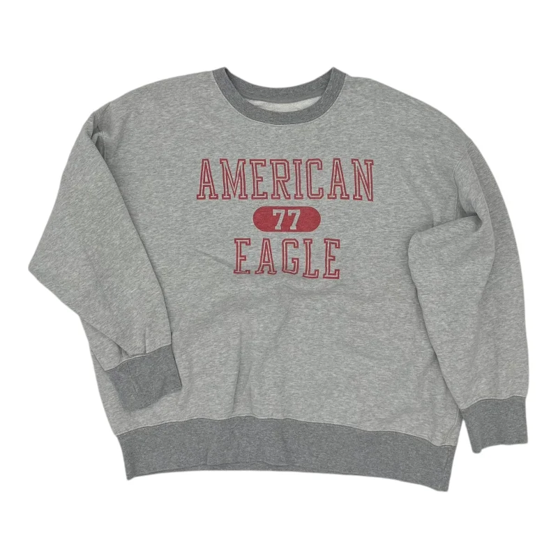 dip-dye sweatshirts faded vibe -Sweatshirt Crewneck By American Eagle In Grey, Size:L