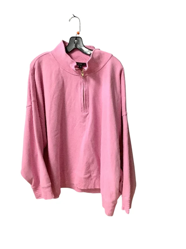 silk-organza sweatshirts airy -Sweatshirt Collar By J. Crew In Pink, Size: 3x