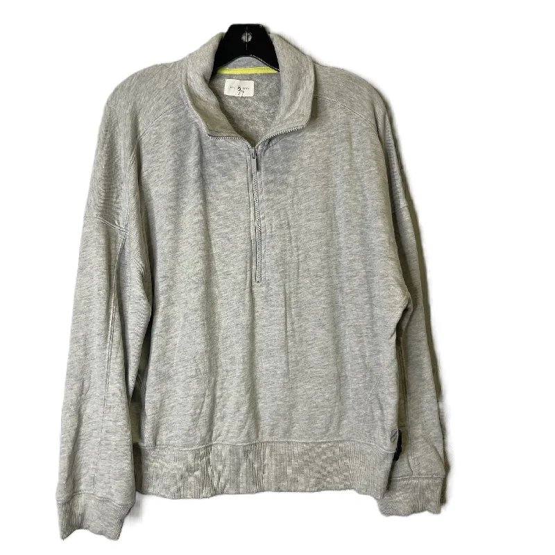 sweatshirts with open hem -Sweatshirt Collar By Lou And Grey In Grey, Size: Xxl