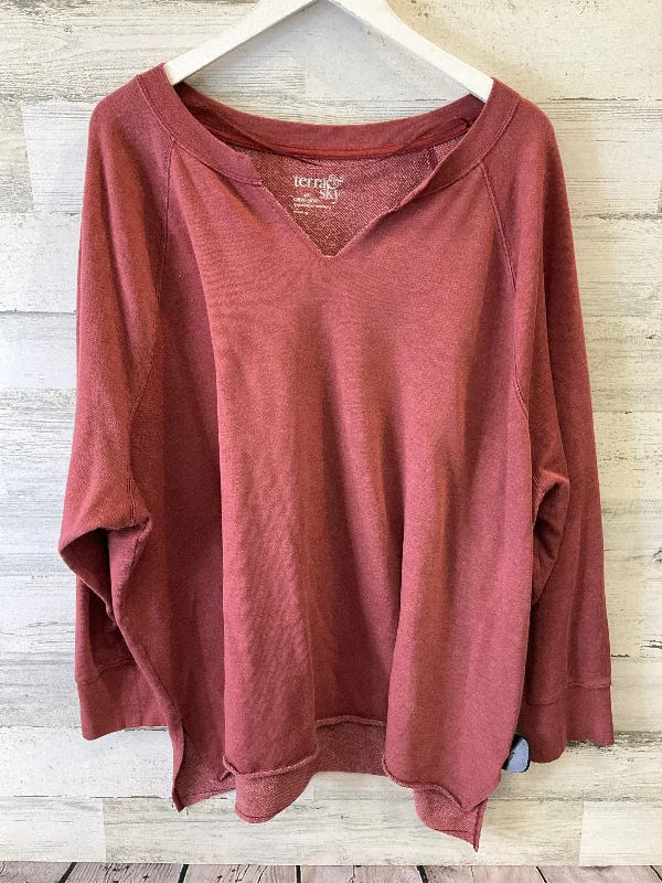 short sweatshirts lounge layer -Red Sweatshirt Crewneck Terra & Sky, Size 4x