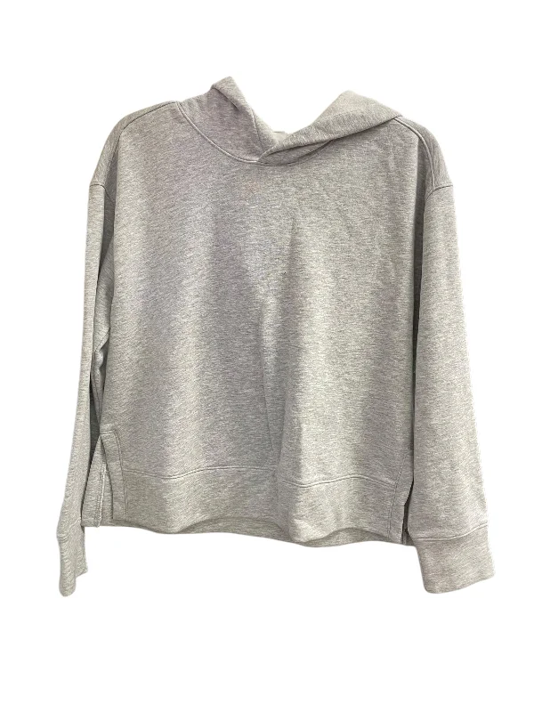 sweatshirts with ruched hem -Sweatshirt Hoodie By Clothes Mentor In Grey, Size: M