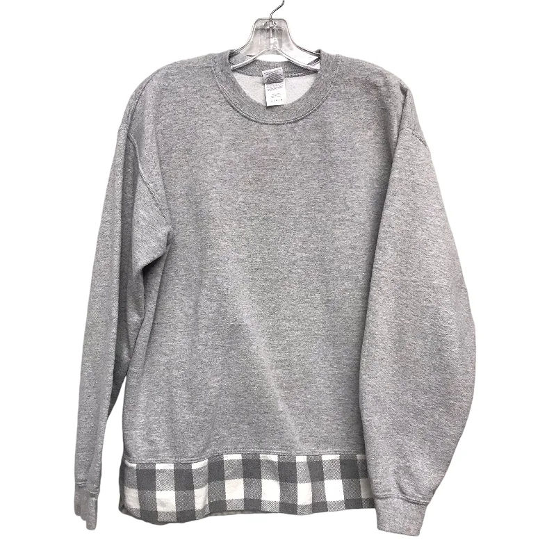 sweatshirts women soft azure -Sweatshirt Crewneck By Gildan In Grey, Size:M