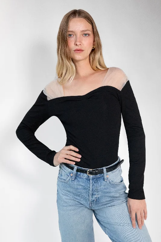 SHEER SHOULDER TOP