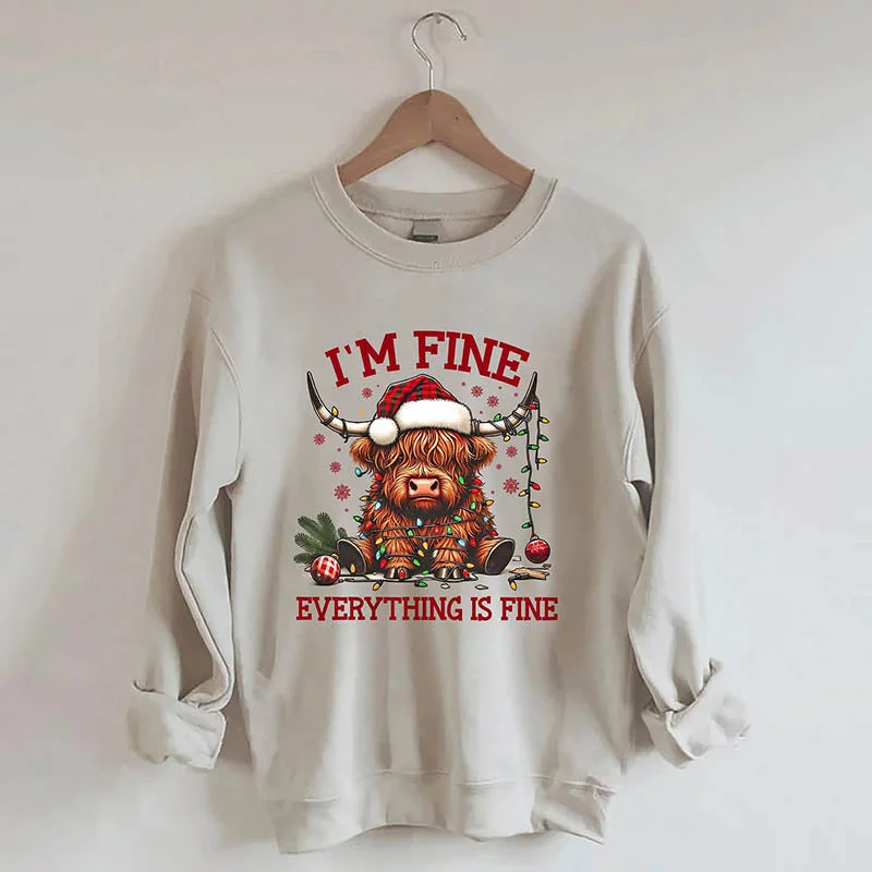 short sweatshirts party layer -I'm Fine Everything Is Fine Sweatshirt