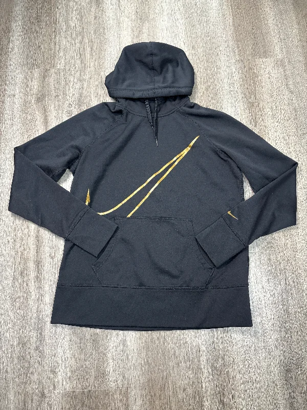 sweatshirts with twisted trim -Athletic Sweatshirt Hoodie By Nike Apparel In Black, Size: L