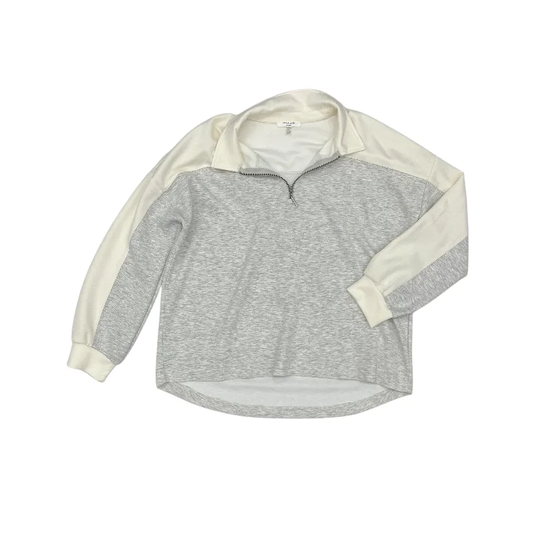 ribbed-suede sweatshirts texture -Sweatshirt Collar By Cable And Gauge In Grey, Size:Xl