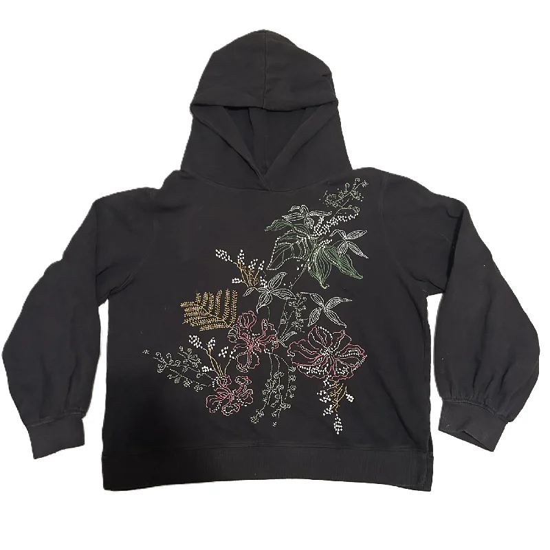 sweatshirts with ruched trim -Sweatshirt Hoodie By Anthropologie In Floral Print, Size: Xl