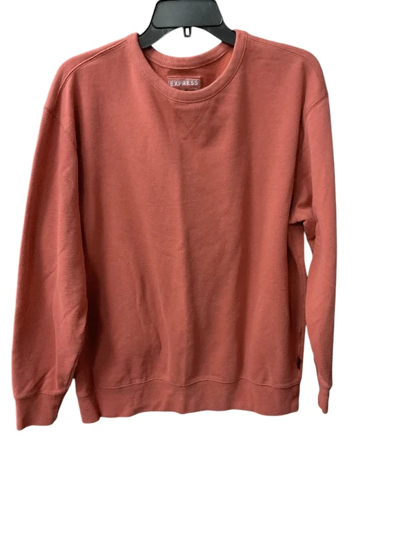 sweatshirts women deep indigo -Sweatshirt Crewneck By Express In Peach, Size: L