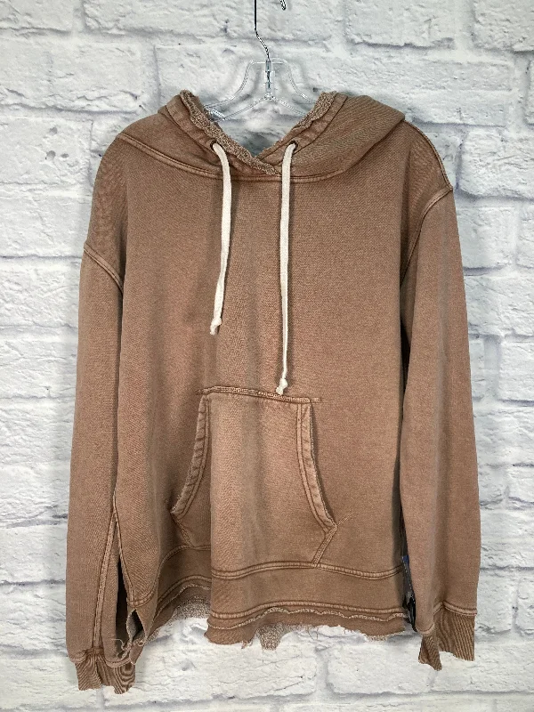 organza sweatshirts sheer layer -Sweatshirt Hoodie By We The Free In Brown, Size: M