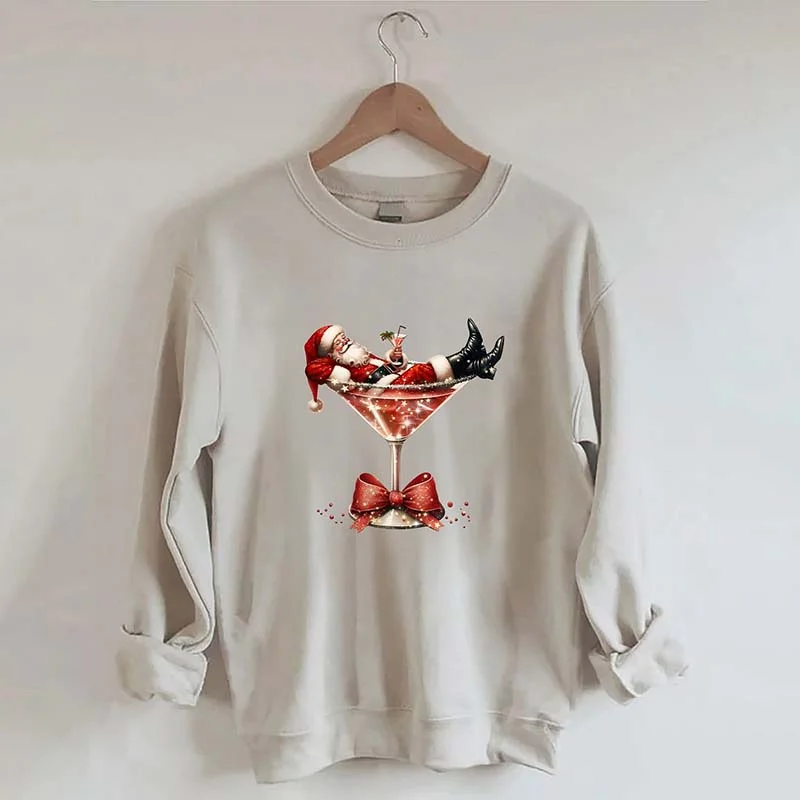 sweatshirts with mesh hem -Santa's Hot Mess Sweatshirt