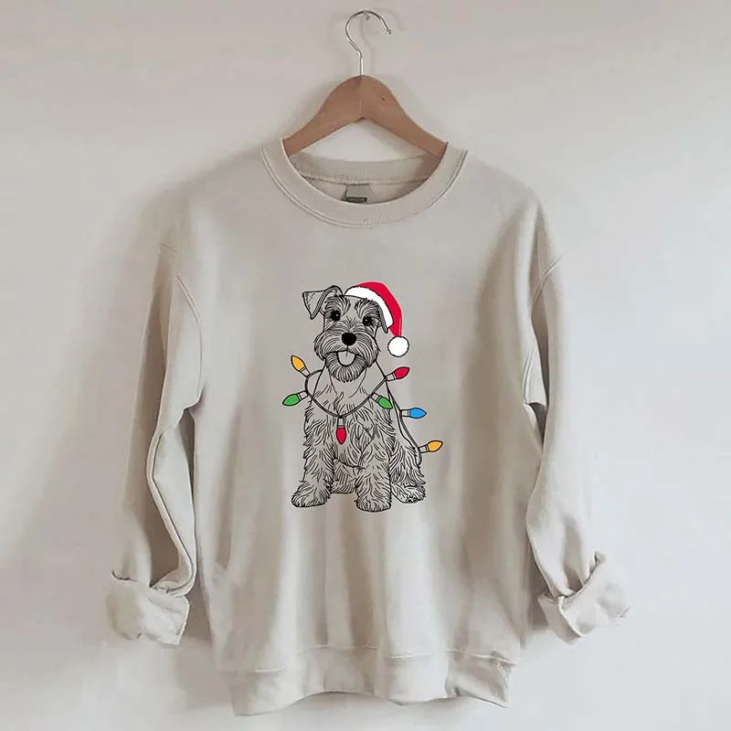 sweatshirts teens cosmic orange -Miniature Schnauzer Christmas Sweatshirt