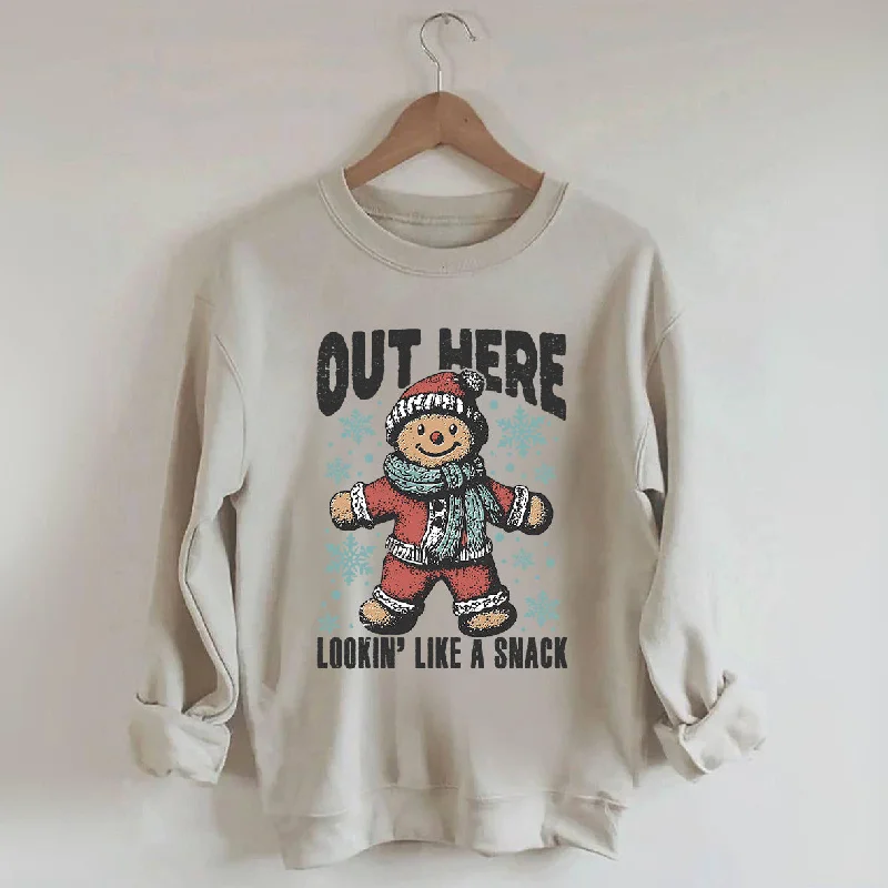 sweatshirts with open hem -Funny Christmas  Cute Gingerbread Sweatshirt