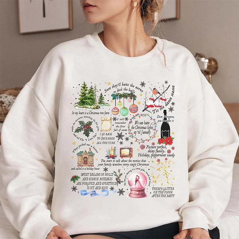 basalt sweatshirts dark sheen -Christmas Song Lyrics Collage Sweatshirt