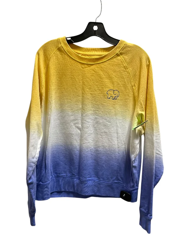 sweatshirts men rugged weave -Sweatshirt Crewneck By Ivory Ella In Yellow, Size: L