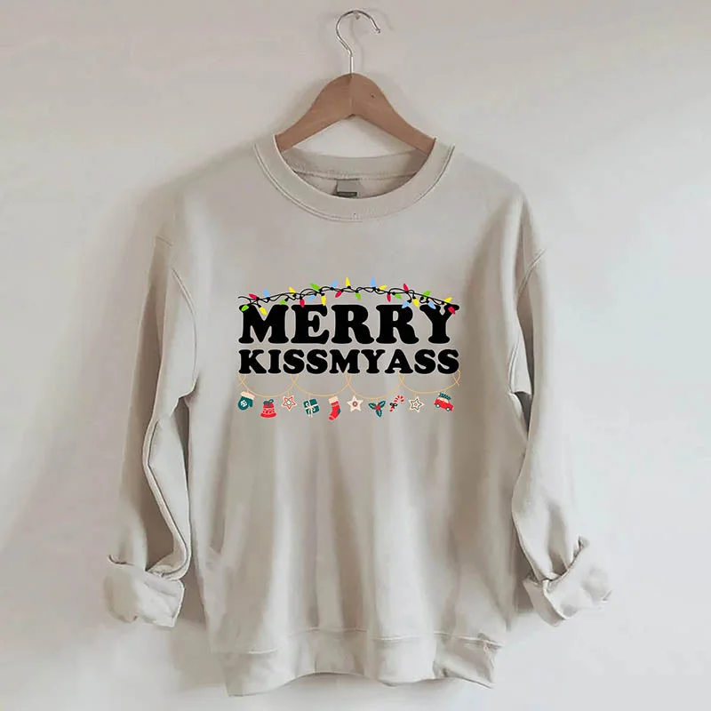 sweatshirts women twilight rose -Merry Kissmyass Sweatshirt