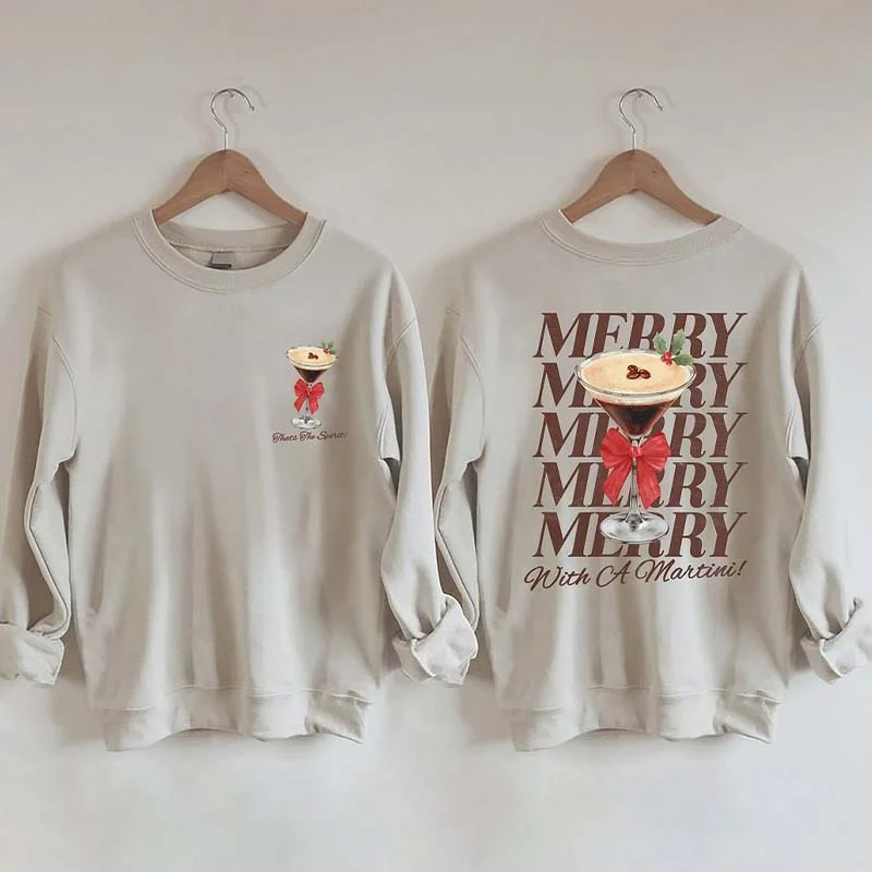 jute-tulle sweatshirts rustic -Merry With A Martini Espresso Martini Sweatshirt