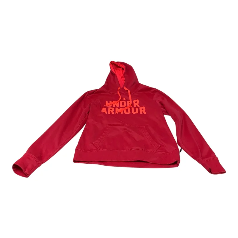 sweatshirts women soft azure -Athletic Sweatshirt Hoodie By Under Armour In Red, Size: S