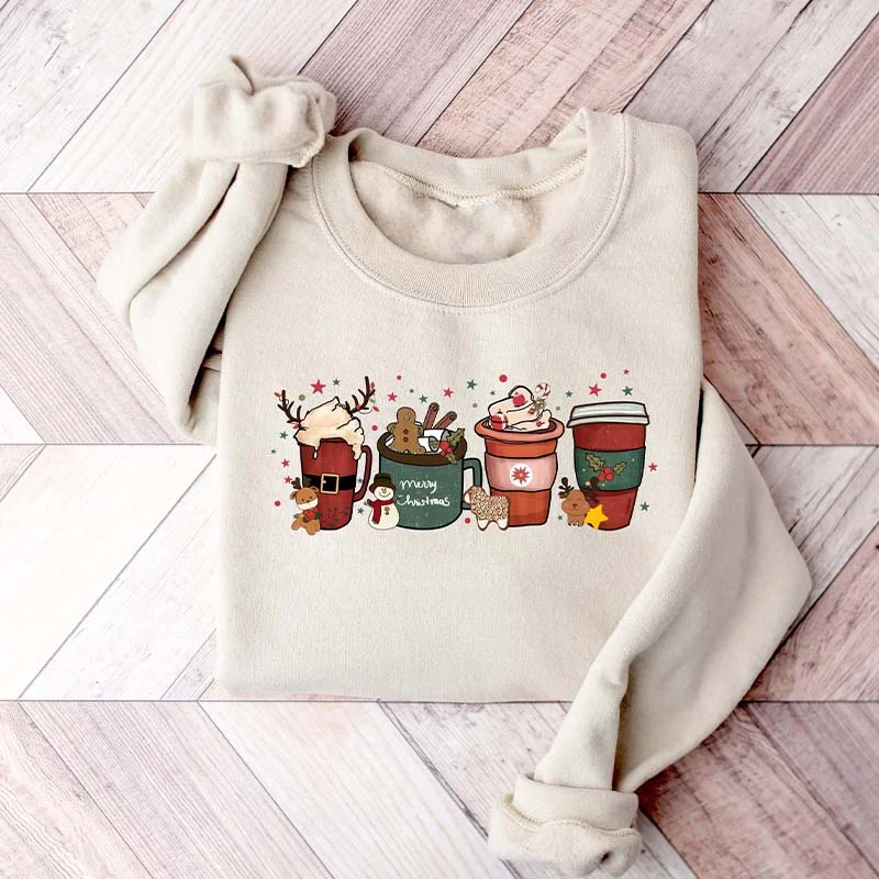 cable-suede sweatshirts unique -Christmas Coffee Sweatshirt