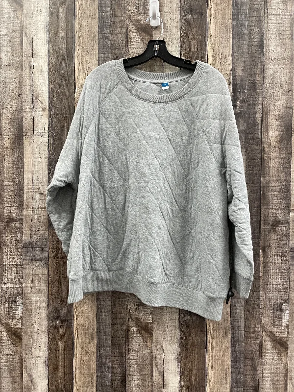 sweatshirts women soft citron -Sweatshirt Crewneck By Old Navy In Grey, Size: 3x