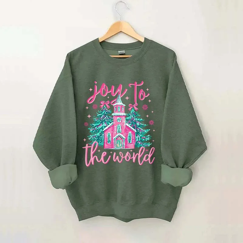 cropped sweatshirts dance vibe -Joy To The World Christmas Sweatshirt