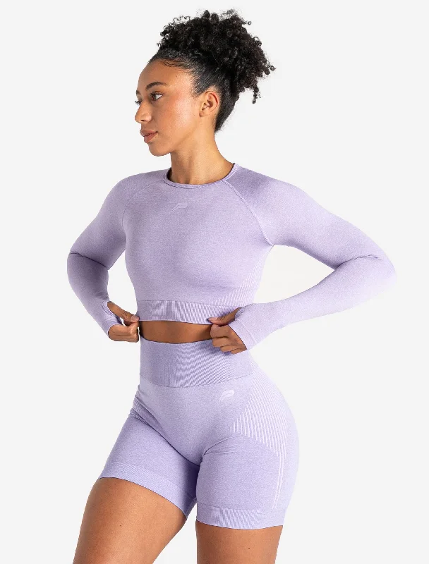 short crop t-shirts -ADAPT 2.0 Seamless Crop Top - Lilac