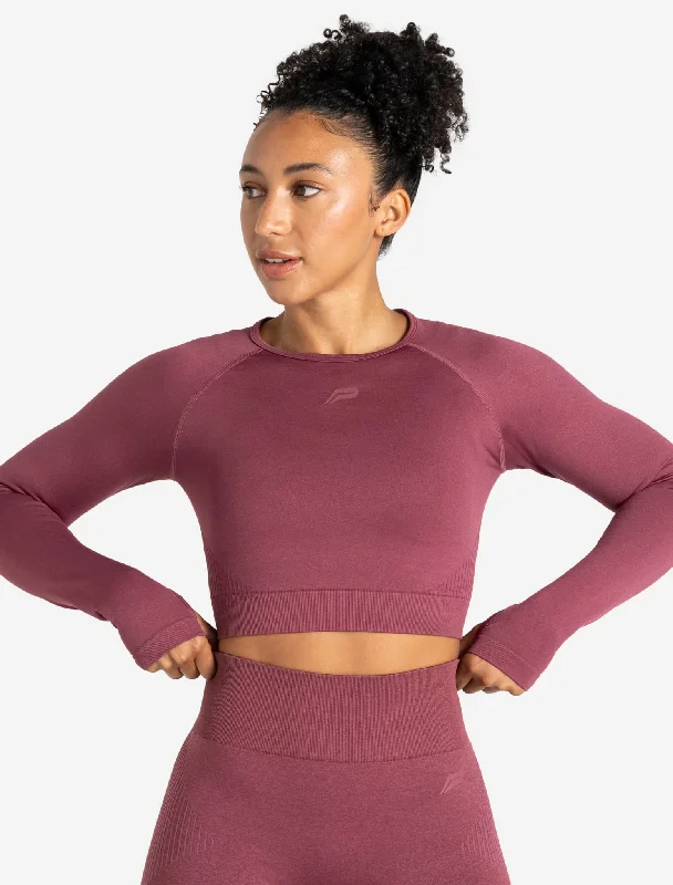 infant faded t-shirts -ADAPT 2.0 Seamless Crop Top - Magenta