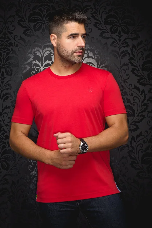 tie vibe t-shirts -Au Noir Stretch Short-Sleeve Shirt | T-shirt Crew Neck - Michael Red