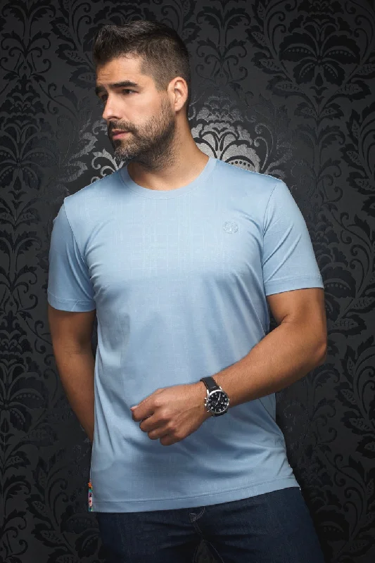 obsidian cozy t-shirts -Au Noir Stretch Short-Sleeve Shirt | T-shirt Crew Neck - Varenna Light Blue