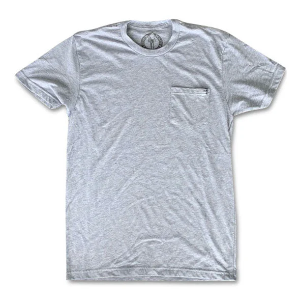 sky vibe t-shirts -Boston Scally The Basics Pocket Tee - Heather Grey