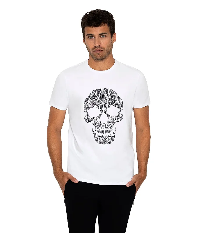 cropped hem t-shirts -Bertigo Stretch Short-Sleeve Tshirts | DAMON WHITE T-SHIRT