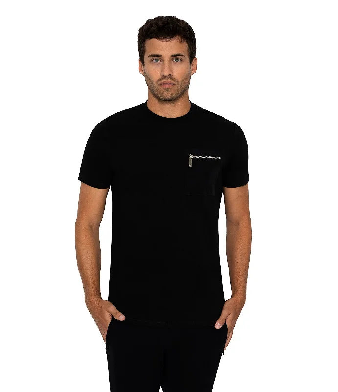 twill stripe t-shirts -Bertigo Stretch Short-Sleeve Tshirts | ORSO ZP BLACK T-SHIRT