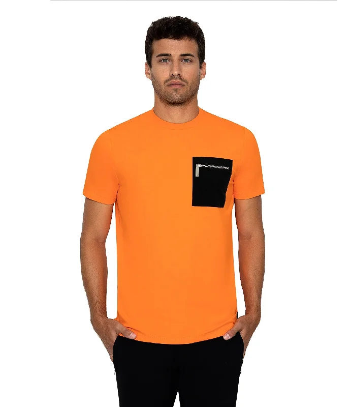 cargo pocket t-shirts -Bertigo Stretch Short-Sleeve Tshirts | ORSO ZP ORANGE T-SHIRT