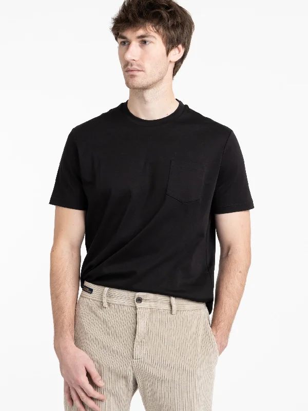 lightweight gym t-shirts -Black Supima Cotton Jersey