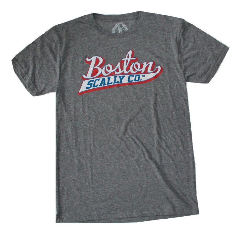 draped sleeve t-shirts -Boston Scally The USA Tee - Grey