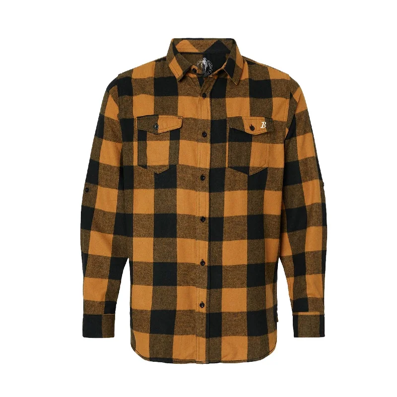 rave ready t-shirts -Boston Scally The Halloween Plaid Flannel - Tobacco & Black