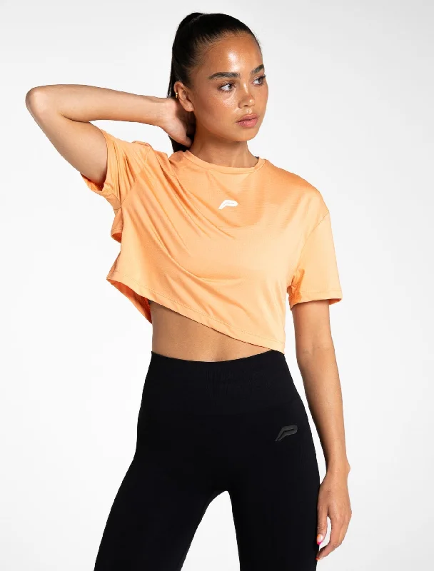 pine soft t-shirts -Breeze Crop T-Shirt - Coral