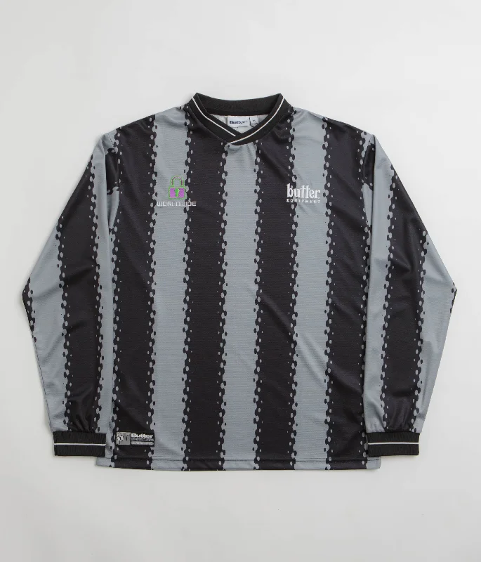 mid faded t-shirts -Butter Goods All City Long Sleeve Jersey - Black / Charcoal