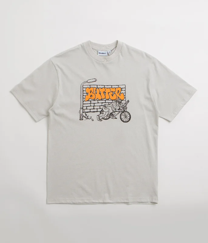 lime marble t-shirts -Butter Goods Bike T-Shirt - Cement