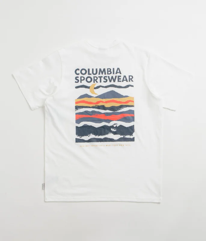 slate gym t-shirts -Columbia Explorers Canyon Back T-Shirt - White / Torn Moonscape