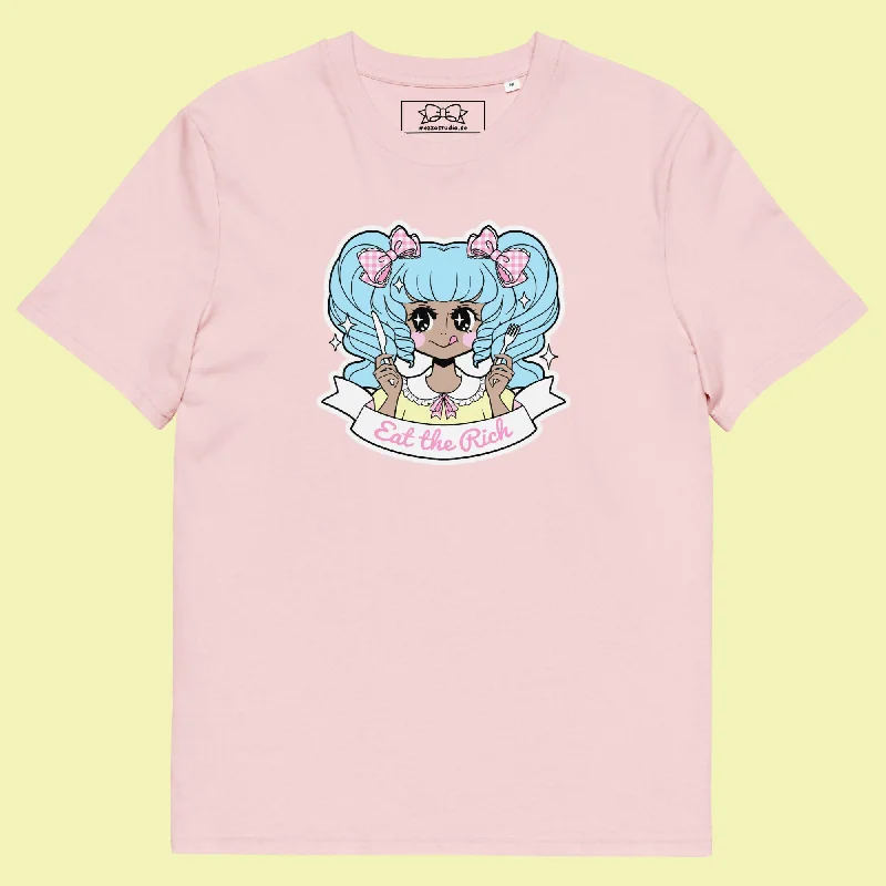 blush trim t-shirts -"Eat the Rich" (Pink) T-Shirt