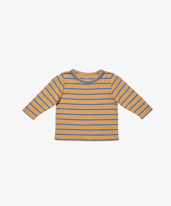 teen splash t-shirts -Edward Baby T-Shirt, Camel Fine Stripe