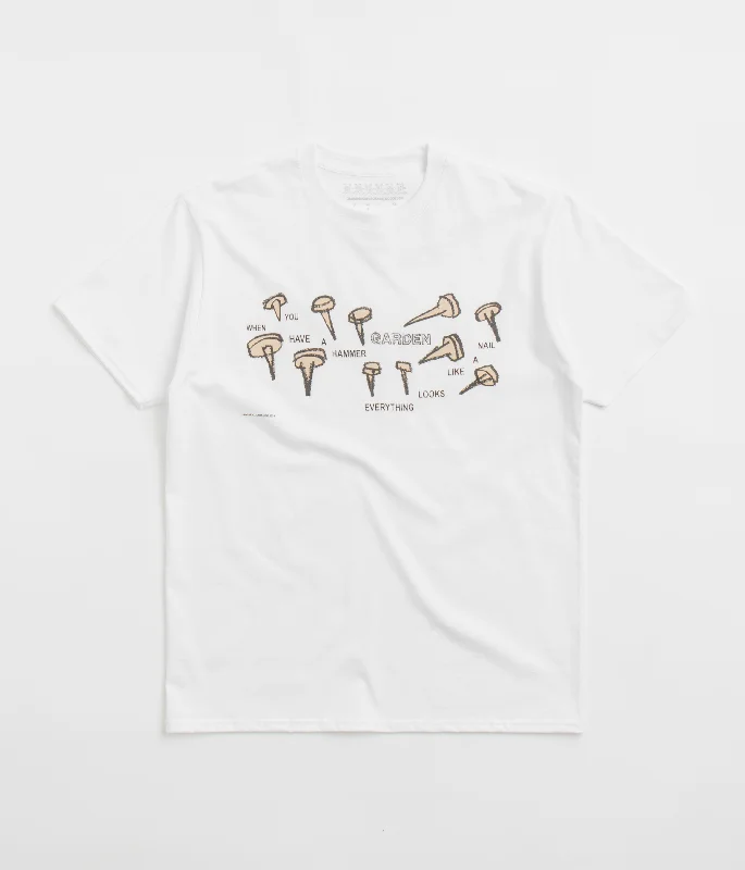 smart casual t-shirts -Garden Nails T-Shirt - White