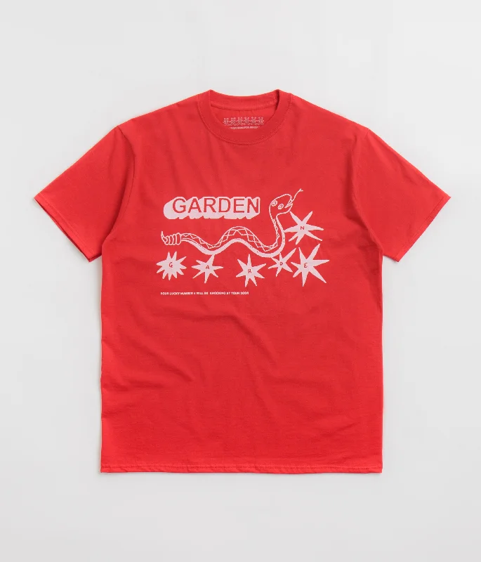 flax fiber t-shirts -Garden SN4KES T-Shirt - Red