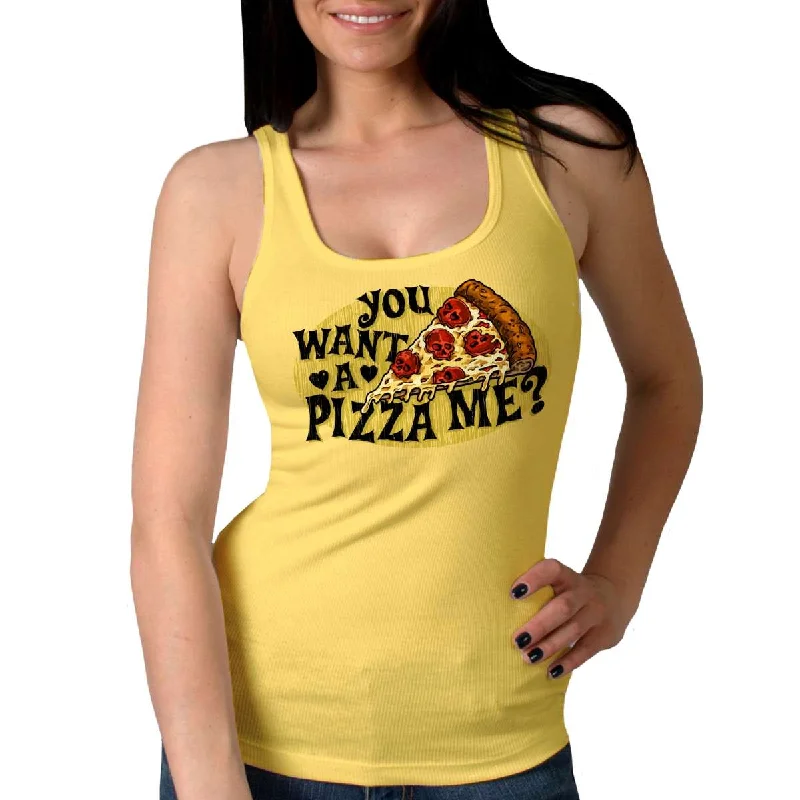 chartreuse t-shirts -Hot Leathers Ladies Pizza Me Tank Top Shirt GLC2586